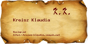 Kreisz Klaudia névjegykártya